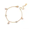 Acero de Titanio Joyería de Moda Estilo Coreano Estilo Ins Diamante Individual Múltiples Diamantes Diamante Redondo Pulsera Novia Diseño de Nicho Sentido de Diseño Traje Mori