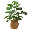 Planta Artificial en Maceta de Hojas de Monstera para Decoración de Sala de Estar Interior, 18 Cabezas de Palma Areca Dripping Guanyin de Escritorio Planta Verde Falsa