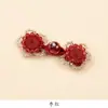Botones de Flor de Rosa de Cristal para Cheongsam Infantil, Botones de Cuello Estilo Chino, Botones Decorativos Tejidos a Mano para Chaleco Hanfu