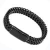 Cadena Cuadrada Europea y Americana para Hombre, Exquisita Hebilla Magnética de Acero Inoxidable, Pulsera Cubana de Acero de Titanio Hip-Hop, Pulsera Dominante de Doble Capa