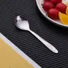 Cuchara pequeña acero inoxidable juego de vajilla para el hogar mango largo cuchara para beber comedor estudiantil cuchara para comer venta al por mayor comercial