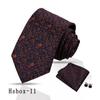 Traje de hombre de nuez de anacardo patrón roto corbata pañuelo de bolsillo puño tres piezas corbata de mano negra 8cm corbata Shengzhou