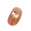 Joias para Nail Art Coração Cristal de Vidro Diamante Adesivos para Unhas Decoração de Roupas com Diamantes Sapatos e Chapéus Acessórios Feitos à Mão Diamante Coração de Pêssego com Fundo Pontiagudo