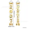 Banner de Pareja Feliz Año Nuevo Transfronterizo para Porche, Suministros de Decoración de Escena para Ambiente Festivo de Fiesta, Venta Directa de Fábrica