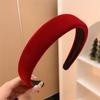 Diadema roja de Año Nuevo, horquilla para presionar el cabello para mujer, diadema para otoño e invierno que combina con todo, diadema con borde ancho, diadema con calavera alta