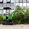 Excavadora de orugas mini verde serie HT10 para huertos, zanjeo, demolición interior, excavadora pequeña multifuncional de 1 tonelada