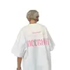 Nuevas Camisetas Impresas Sencillas de Estilo Trendy de Celebridad de Internet Ins para Adolescentes Estilo Hong Kong Cuello Redondo Marca Trendy Popular Camiseta de Peso Pesado