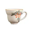 Taza maestra floral pintada a mano Taza de té de porcelana blanca Dehua con platillo juego hogar retro cerámica Gongfu degustación de té taza individual