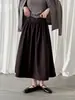 Saia Midi Plissada Linha A Flare de Cintura Alta Luxi para Mulheres, Outono 2026, Estilo Coreano, Cobre o Quadril, Emagrecimento, Versátil para o Trabalho, Saia Guarda-Chuva de Comprimento Médio 3991