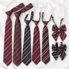 Rojo Oro y Rayas Rojas Estilo Perezoso Estilo Japonés Estilo Preppy Corbata Foto de Graduación Femenina Marrón Uniforme de Licenciatura Masculino Corbata