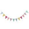 Bandera de banderines de lino de imitación Decoración de boda Bandera de fiesta Guirnalda de boda Bandera de lino de imitación Banner 12 piezas 6 colores