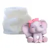 Cuatro Tipos de Moldes de Silicona para Elefantes Bebés, Moldes de Velas Aromáticas de Elefante Bebé de Dibujos Animados, Moldes para Adornos de Jabón Artesanal de Yeso DIY