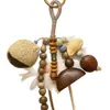 Cáscara de Bellota Grande Indonesia Hecho a Mano Carrillón Colgante para Bolsa Serie Marrón Maillard Estilo Curativo Llavero de Gama Alta