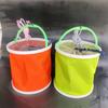 Cubo de pesca portátil para coche cubo plegable cubo para peces vivos tanque de agua caja de almacenamiento de aparejos de pesca lona