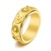 Joyería transfronteriza de Amazon acero de titanio fundición rotación estrellas Luna Sol anillo ins Viento joyería masculina dominante