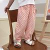 [Esgotado 50% de Desconto] Calça Anti-Mosquito Infantil Estilo Verão Calça Jogger de Bolinhas para Meninas Calça Infantil Leve e Respirável
