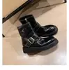 Botas de Caballero de Cuero Lavable Estilo Uva a Media Pantorrilla para Mujer 2026 Nuevas Botas de Motocicleta Retro con Tacón Grueso Suela Gruesa Botas Martin
