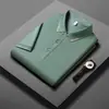 Nova Camiseta Casual Lisa de Cor Sólida para o Verão de 2023 Camisa Polo T-shirt para Homens Jovens e de Meia-idade Lapela Diária Manga Curta Cor Sólida