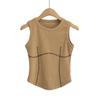 Camisola sexy para mujer, primavera 2023, nueva camiseta interior sin mangas de corte entallado estilo americano