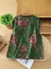 Camisa estampada sem mangas plus size feminina, modelagem solta, emagrecedora, gola alta, blusa de abotoar para o verão