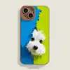 Perro de Peluche Pintura al Óleo Adecuado para Funda de Teléfono Móvil Apple 17 Iphone16 Nuevo Pro Lindo 15 Dibujos Animados Max Mujer 14