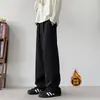 Pantalones casuales para hombre, nuevo modelo otoño 2026, pants deportivos de pierna recta, corte holgado, con caída, pantalones largos, negro, tiro medio, no