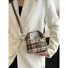 Mini Bolso de Mano a Cuadros Estilizado para Mujer 2024 Nuevo Diseño de Nicho Bolso Cruzado Bolso de Mano Versátil Estilo Coreano