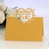 Tarjeta de Copa de Vino de Mariposa Más Vendida del Fabricante, Decoración de Tarjeta de Asiento, Tarjeta de Mesa de Pájaro Corazón Calado, Tarjeta de Mesa de Boda al Por Mayor