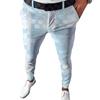 Pantalones Casuales para Hombre para Todas las Estaciones, Tiro Medio, Pantalones Rectos Ajustados Estampados a Cuadros en 3D