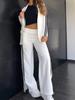 2024 transfronterizo Amazon Europa y Estados Unidos comercio exterior nuevo otoño e invierno damas casual solapa traje pantalones de pierna ancha conjunto de dos piezas