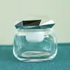 Vaya, botella de vidrio de lujo con tapa de diamante para crema, tarro de crema de forma irregular y alta transparencia, material de embalaje cosmético, tarro de crema cuadrado irregular