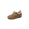 Sapatos Birkenth Quentes Fofos Macios Personalizados com Fivela de Metal 2024 Salto Baixo Sapato Solto Sapatos de Lã Femininos Forrados de Pele