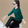 2026 Nuevo Conjunto Deportivo Casual Estilo Primavera y Otoño Sudadera de Cuello Redondo Manga Larga Holgado Talla Grande Moderno Conjunto de Dos Piezas para Mujer