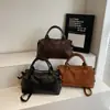 Bolso de Hombro Piel Suave Retro Color Sólido Textura Casual Cruzado Gran Capacidad Temperamento Versátil Viaje Bolso para el Commuter