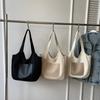 Bolso de Mano de Costura de Color Contrastante de Moda para Mujer, Bolso de Hombro Simple Urbano para Viajes al Trabajo, Gran Capacidad, Bolso de Lona para Estudiantes