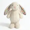 Peluche de Conejo Floral Conejito de Orejas Caídas Muñeco Compañero Infantil Regalo Muñeco de Lanzar para Boda