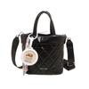 2025 Nuevo Estilo Acolchado Bordado Bolso Tote Tipo Cubo para Mujer, Casual Versátil Simple Color Sólido Un Solo Hombro Bandolera