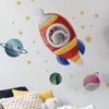 Pegatinas de Pared de Cohete de Dibujos Animados Universo Planeta Transfronterizas Decoración de Habitación Infantil Decoración de Pared Embellecimiento Papel Autoadhesivo Dropshipping