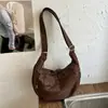 Cross2026 Otoño Nuevo Estilo Perezoso Bolso Cruzado de un Solo Hombro Retro Gran Capacidad Elegante para Viajes Diarios Bolso de Hombro Tipo Empanada