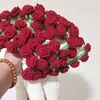 Manta terciopelo paquete de material DIY ramo de rosas manta ganchillo tejido a mano regalo flores hilo ganchillo