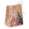 Caja de regalo navideña de fábrica, bolsa de papel para dulces de Nochebuena, bolsa de papel Kraft de manzana, bolsa de embalaje al por mayor