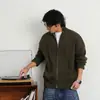 Jaqueta Cardigan de Tricô com Gola Alta Selecionada Cuidadosamente para Homens no Outono e Inverno, Estilo Preguiçoso, Peça Externa da Moda, Suéter Casual Solto, Simples