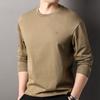 Hengyuanxiang Bordado 100% Algodão Camiseta Pesada Masculina 2024 Outono e Inverno Nova Camisa Base de Malha T-Shirt Top