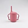 Vaso Entrenador para Niños, Vaso para Beber Directamente, Vaso de Aprendizaje de Silicona para Beber, Vaso para Leche, Vaso para Bebidas de Hogar, Vaso de Agua con Asas para Bebé Anticaídas