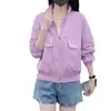 Roupa com Proteção Solar Feminina Gola Vertical Solta Casual 2025 Verão Secagem Rápida Respirável Roupa com Proteção Solar Sensação Leve Tendência Casaco