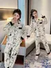 Pijama de Algodão para Meninas, Conjunto de Mangas Longas e Calças Longas para Primavera e Outono, Adequado para Crianças Maiores, Roupa de Casa Cardigan para Meninas que Pode Ser Usada Fora