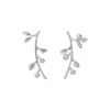 Pendientes Asimétricos de Aleación de Lujo Ligero de Alta Gama Europeos y Americanos con Forma de Rama y Hoja Diseño de Nicho Pendientes de Rama de Olivo Venta al por Mayor para Mujeres