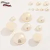 Pérolas de Imitação de Concha ABS com Fundo Plano Semi-Circulares Contas Soltas Coloridas Alto Brilho Galvanizado Pérolas de Lado Único Acessórios para Joias de Colar DIY