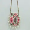 Estilo Étnico Característico de Xinjiang Tejido Patrón Adelaide Moderno Creativo Casual Bolso de Mano Bolas Blancas Bolso de Hombro