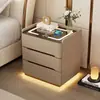 Mesita de noche inteligente de lujo ligero, diseño minimalista italiano, carga inalámbrica, adecuada para dormitorios del hogar y apartamentos de alquiler